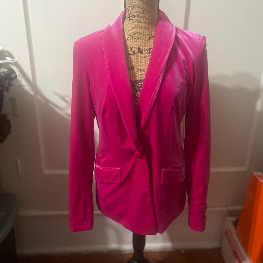 INC International Concepts Pink Velvet Blazer